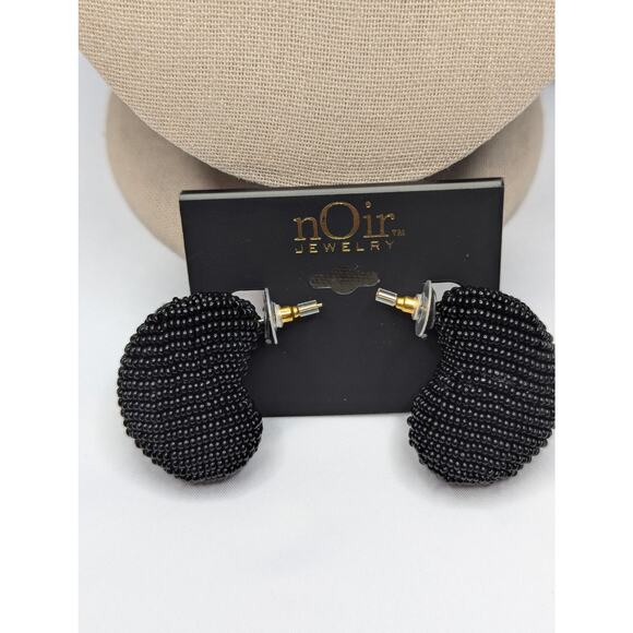 nOir Black Chunky Beaded Earrings - Picture 6 of 8